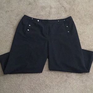 Dress Barn Black nautical inspired crop pant